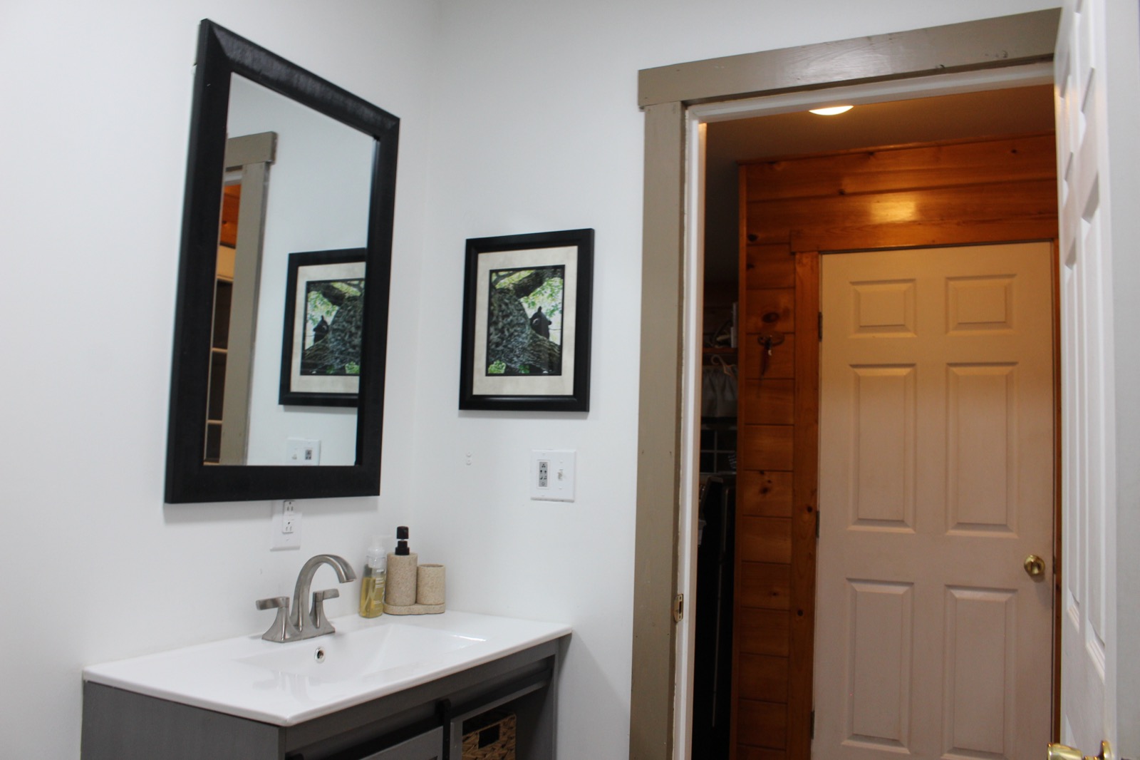 Bathroom vanity and closet