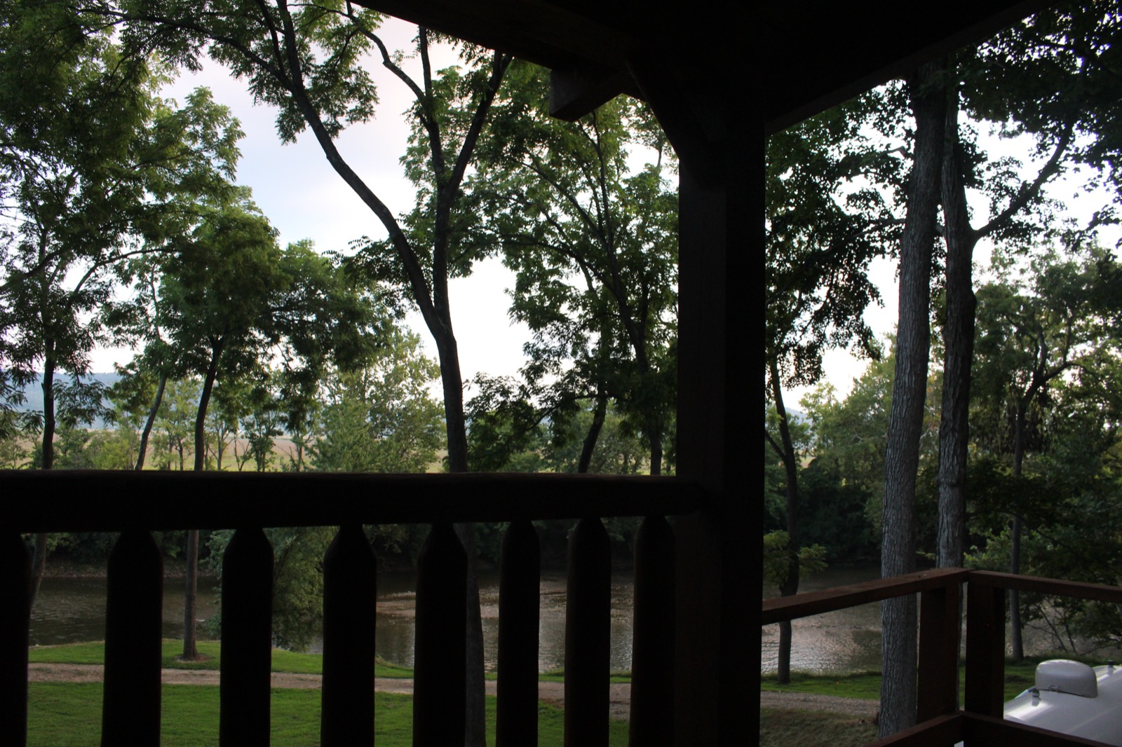 View of the creek from the covered porch